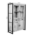 Vitrinekast Britt | 115 cm | Naturel Mangohout | NIEUW - Image 7