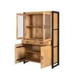 Vitrinekast Britt | 115 cm | Naturel Mangohout | NIEUW - Image 5