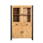 Vitrinekast Britt | 115 cm | Naturel Mangohout | NIEUW - Image 6